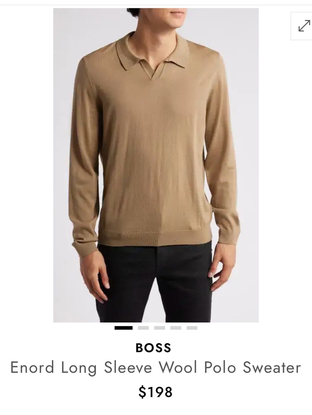 BOSS Wool Sweater Beige Tan Men’s Medium